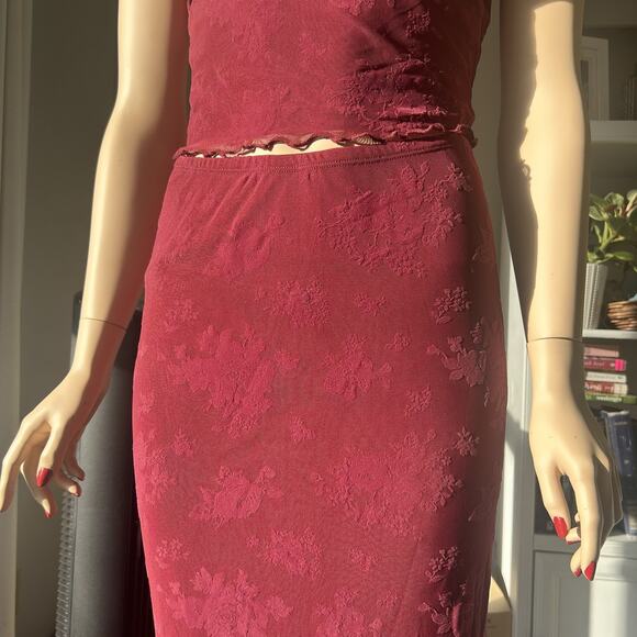 NWT Woman’s Red camisole top and maxi-length skirt No Boundaries 90s look Sm:S - Picture 7 of 16